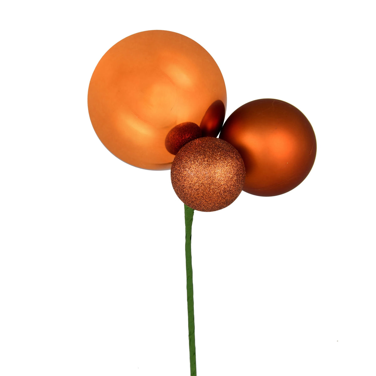 Vickerman 18" Honey Gold Orn Pick 3 per Bag. Features shiny, matte and glitter ornaments.