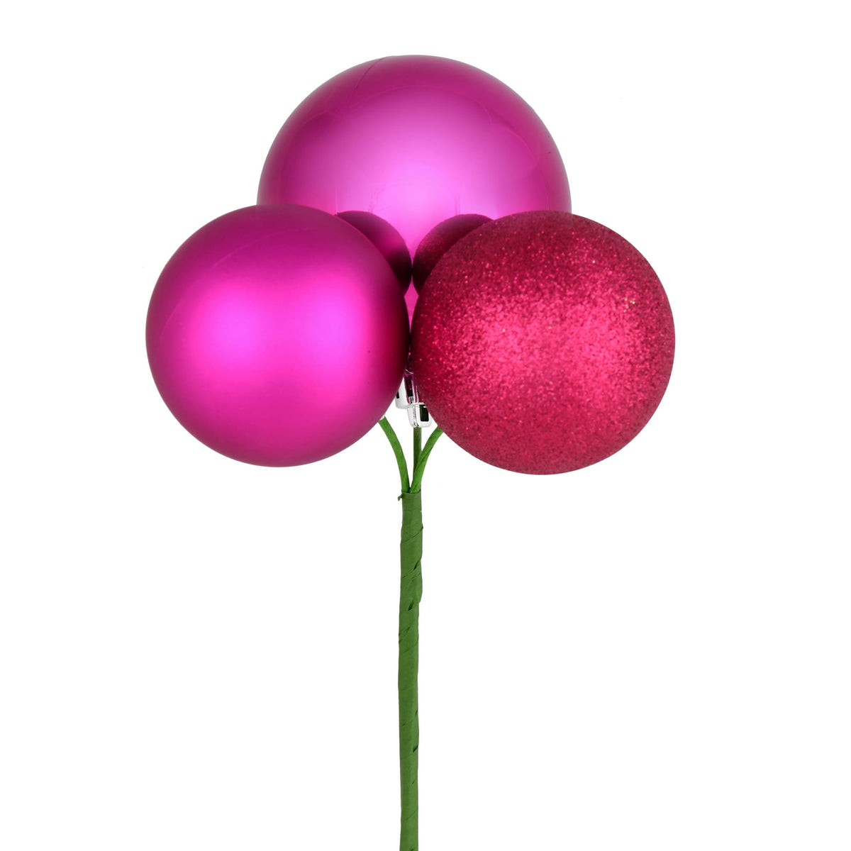 Vickerman 18" Coral Ball Ornament Christmas Pick, 4 per set