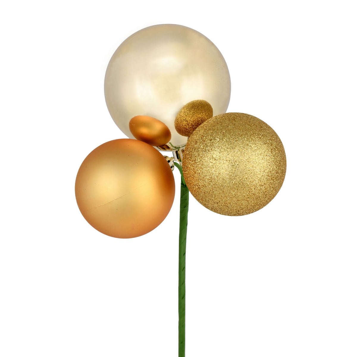 Vickerman 18" Coral Ball Ornament Christmas Pick, 4 per set
