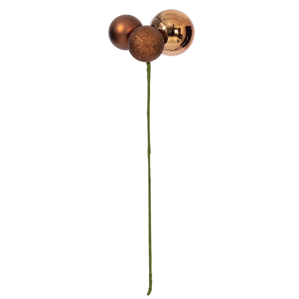 Vickerman 18" Coral Ball Ornament Christmas Pick, 4 per set