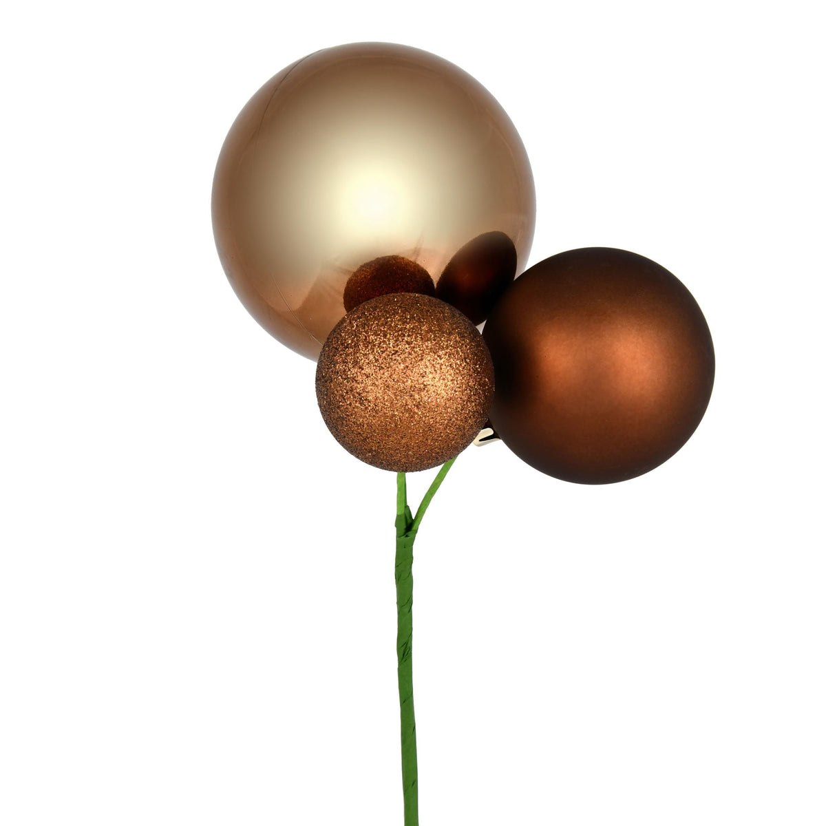 Vickerman 18" Honey Gold Orn Pick 3 per Bag. Features shiny, matte and glitter ornaments.