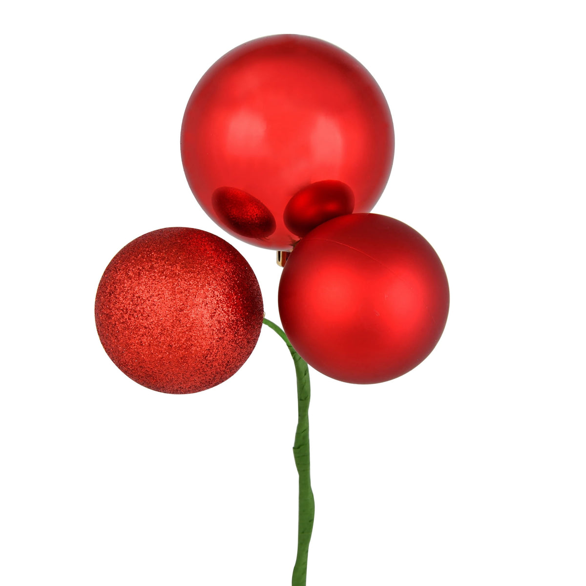 Vickerman 18" Coral Ball Ornament Christmas Pick, 4 per set