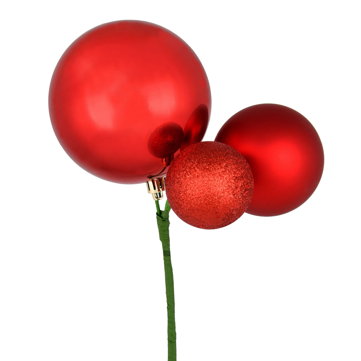 Vickerman 18" Honey Gold Orn Pick 3 per Bag. Features shiny, matte and glitter ornaments.