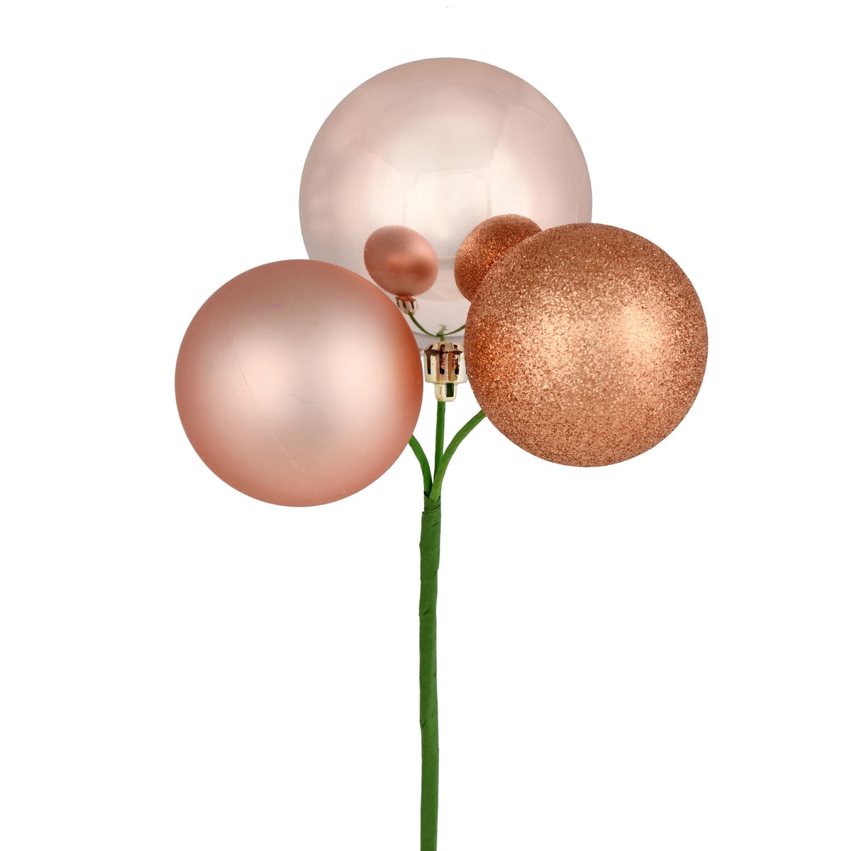 Vickerman 18" Coral Ball Ornament Christmas Pick, 4 per set
