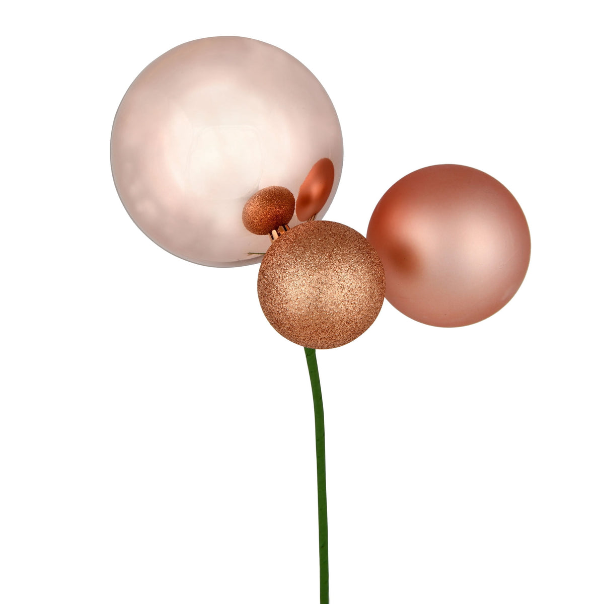Vickerman 18" Honey Gold Orn Pick 3 per Bag. Features shiny, matte and glitter ornaments.