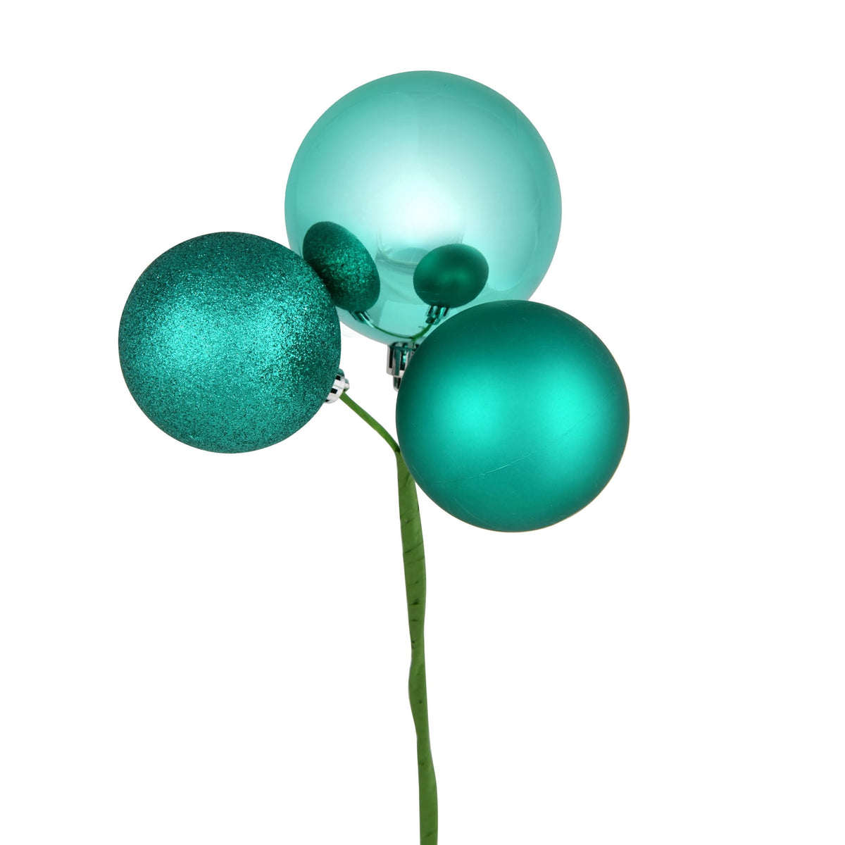 Vickerman 18" Coral Ball Ornament Christmas Pick, 4 per set