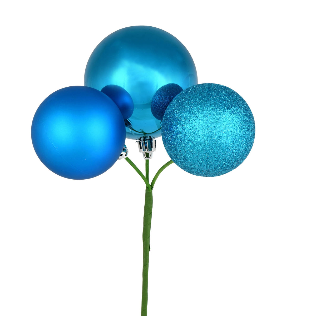 Vickerman 18" Coral Ball Ornament Christmas Pick, 4 per set
