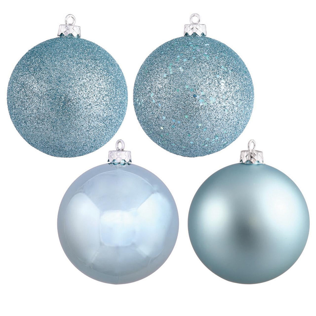 Vickerman 2.4" Baby Blue 4-Finish Ball Ornament Assortment, 60 per Box