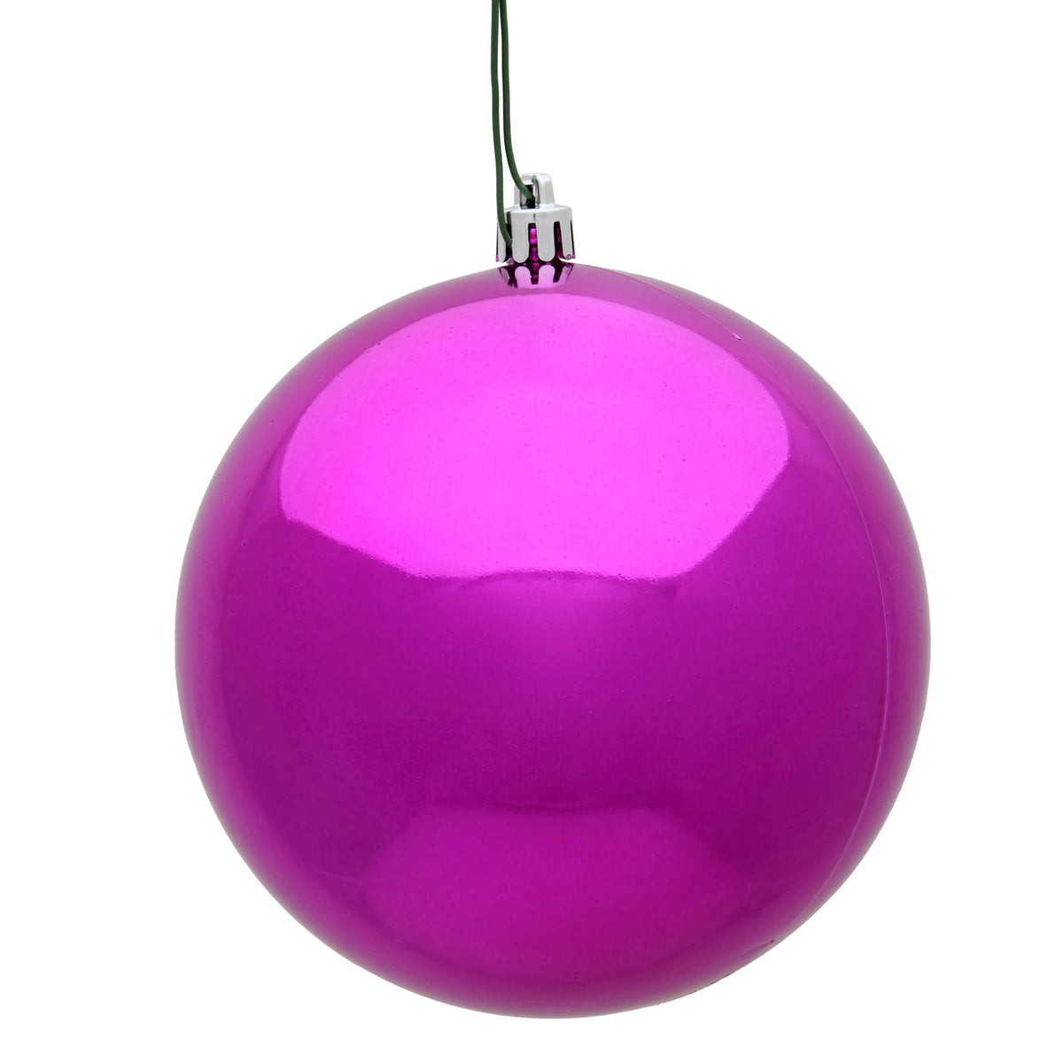 Vickerman 2.4" Christmas Ornament Ball, Silver Shiny Finish, Shatterproof Plastic, UV Resistant, Holiday Christmas Tree Decoration, 24 Pack