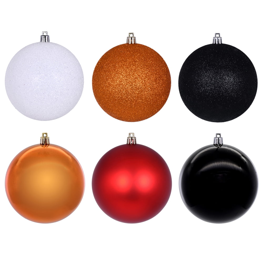 Vickerman 2.4" Orange, Black, and White Ornament Assortment, 18 per box.