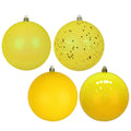 Vickerman 2.4" Yellow 4-Finish Ball Ornament Assortment, 60 per Box