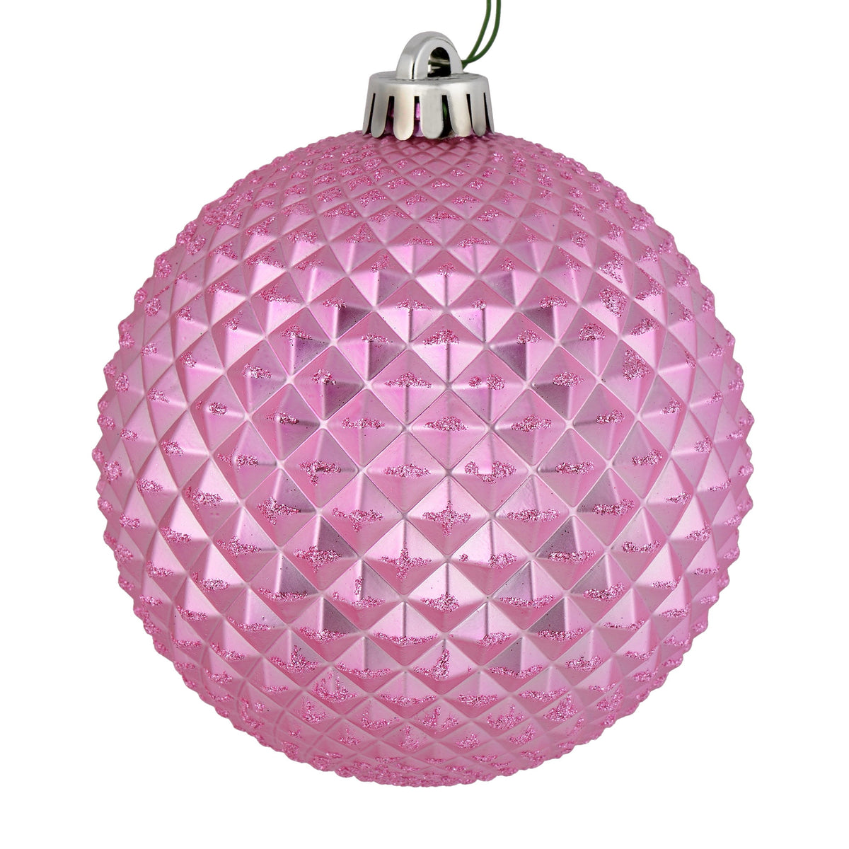 Vickerman 6" Olive Durian Glitter Ball Ornament, 4 per Bag