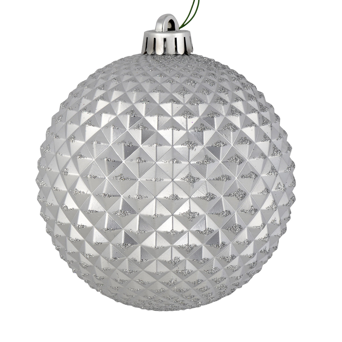 Vickerman 6" Olive Durian Glitter Ball Ornament, 4 per Bag