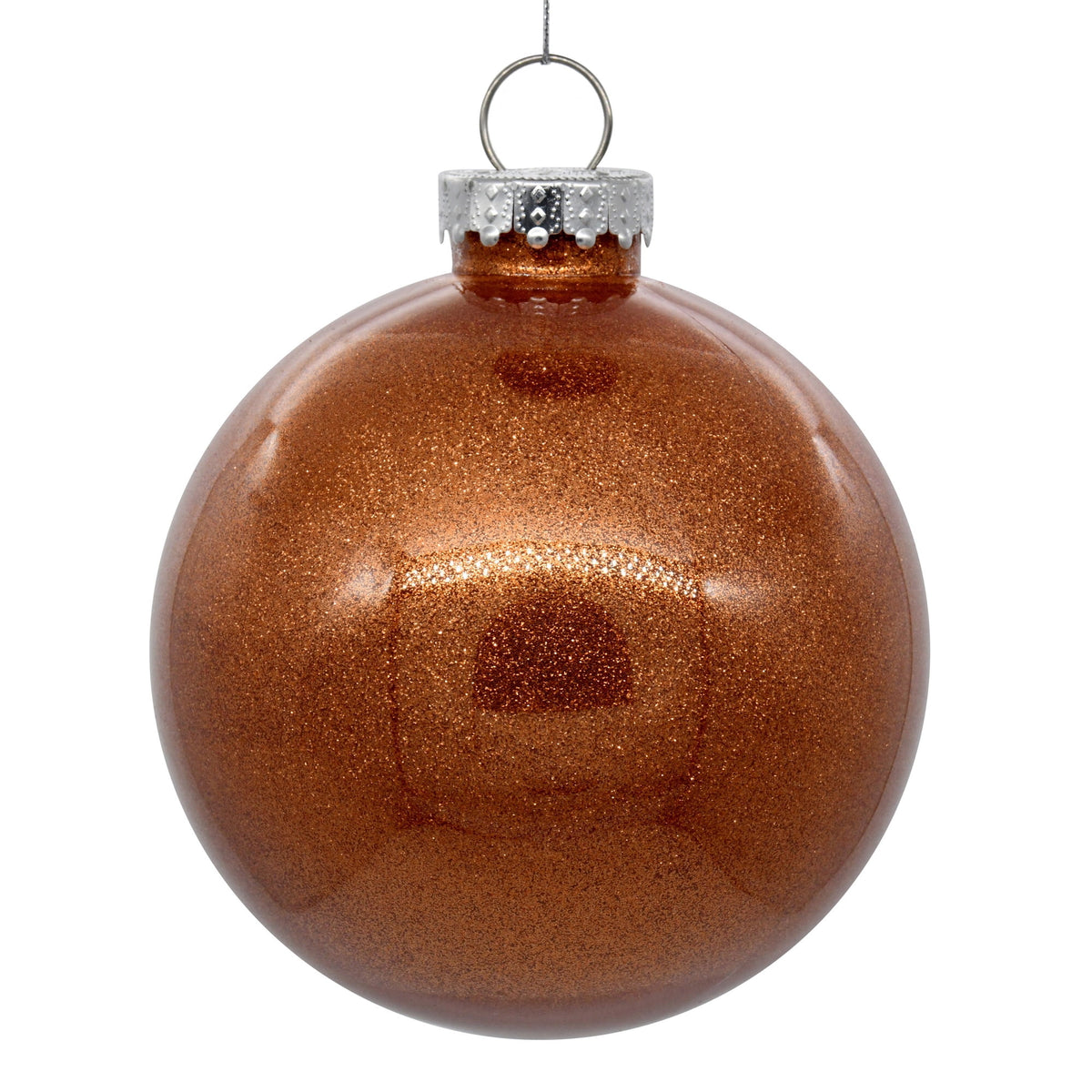 Vickerman 6" Clear Ball Christmas Ornament with Turquoise Glitter Interior, 4 Pieces per bag