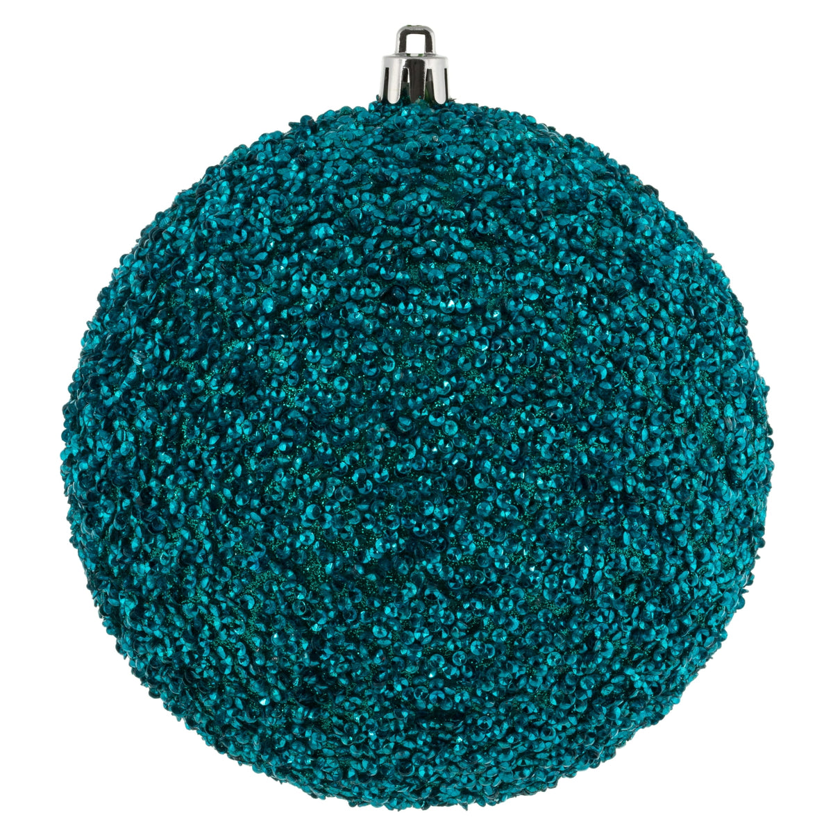 Vickerman 6" Turquoise Beaded Ball Ornament, 4 per Bag