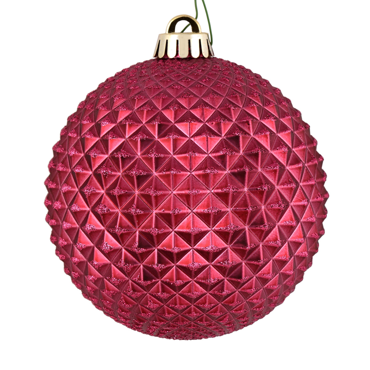 Vickerman 6" Olive Durian Glitter Ball Ornament, 4 per Bag
