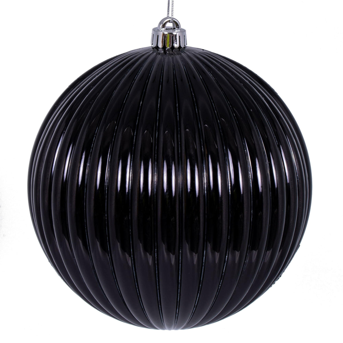 Vickerman 4" Chocolate Shiny Lined Mercury Ball Ornament, 6 per bag.