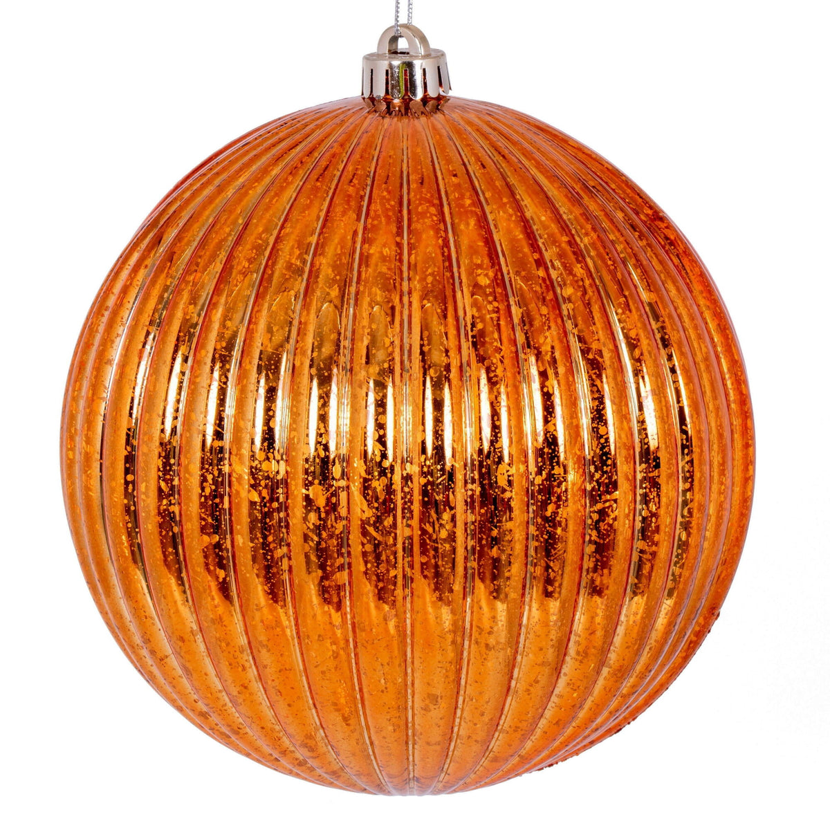Vickerman 4" Chocolate Shiny Lined Mercury Ball Ornament, 6 per bag.