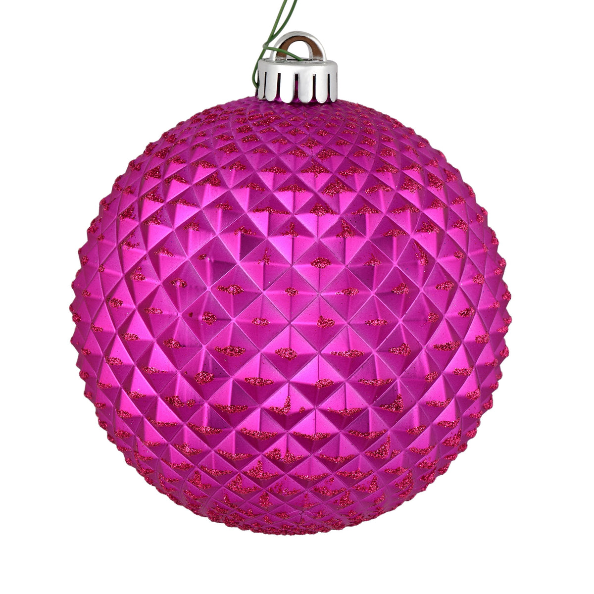 Vickerman 6" Olive Durian Glitter Ball Ornament, 4 per Bag