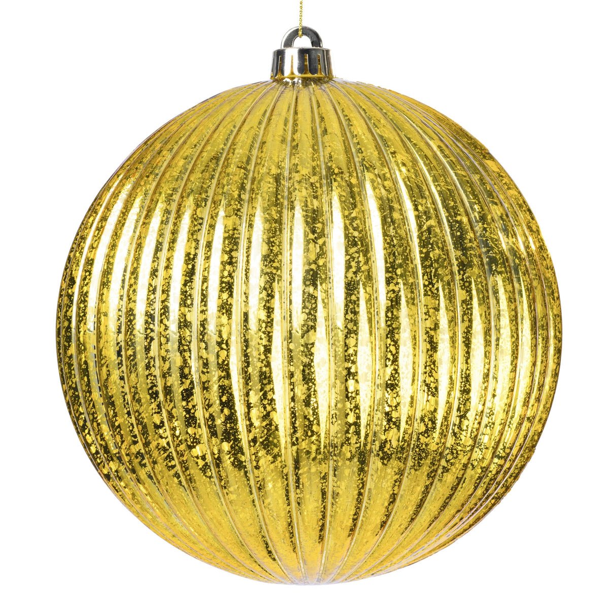 Vickerman 4" Chocolate Shiny Lined Mercury Ball Ornament, 6 per bag.