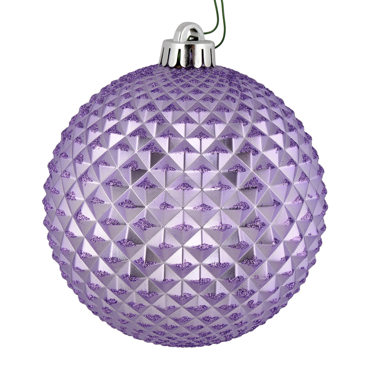 Vickerman 6" Olive Durian Glitter Ball Ornament, 4 per Bag
