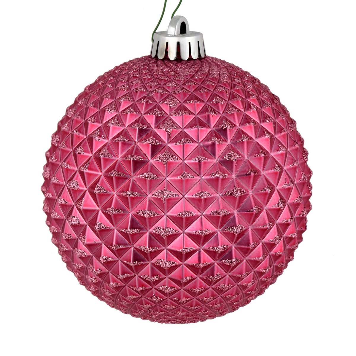 Vickerman 6" Olive Durian Glitter Ball Ornament, 4 per Bag