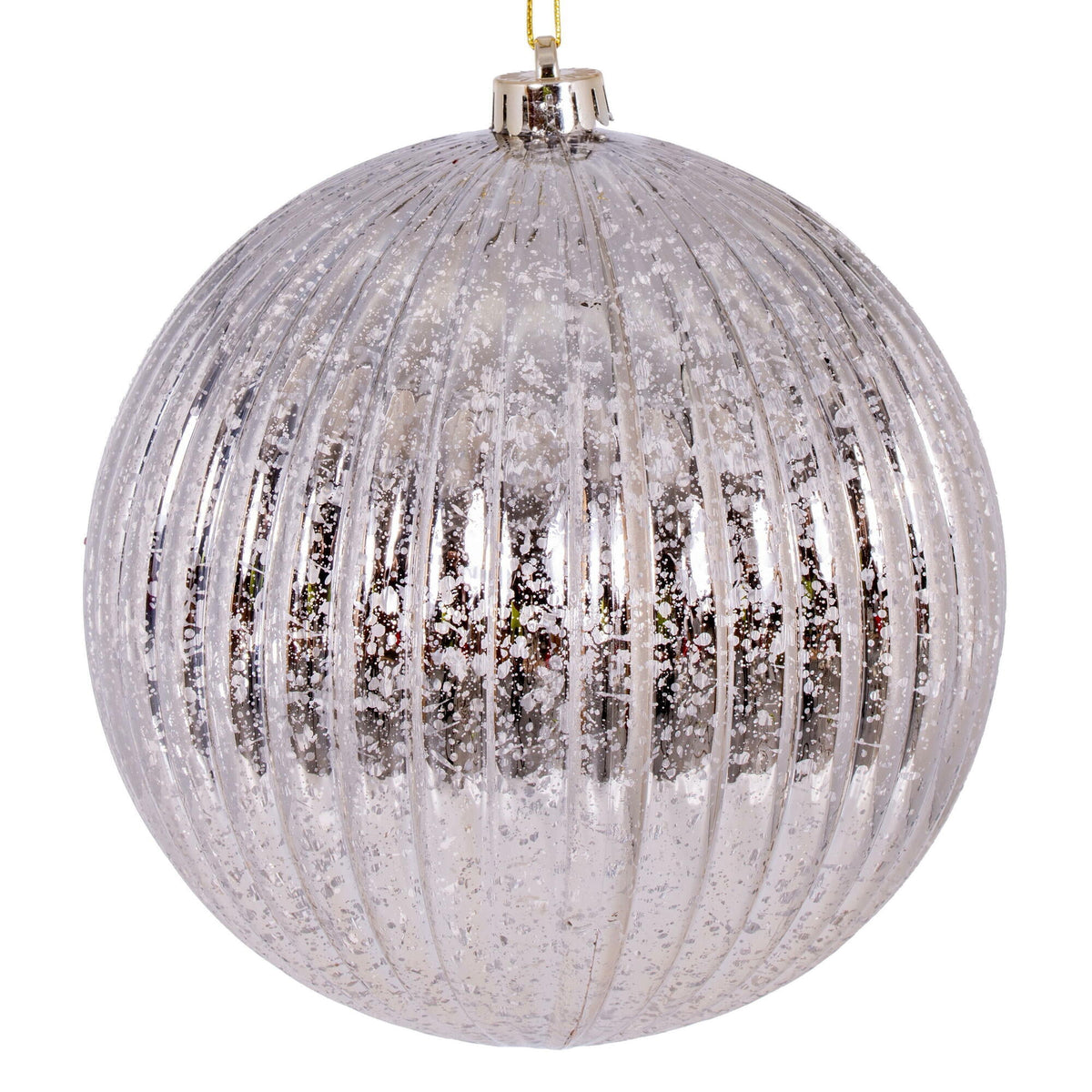Vickerman 4" Chocolate Shiny Lined Mercury Ball Ornament, 6 per bag.