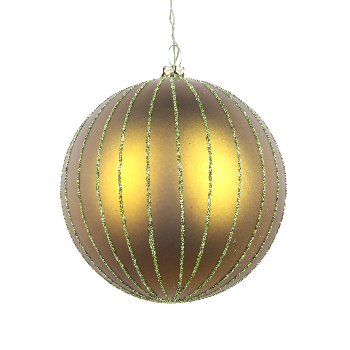 Vickerman 6" Rose Gold Matte Glitter Ball Christmas Ornament, 2 pieces per bag