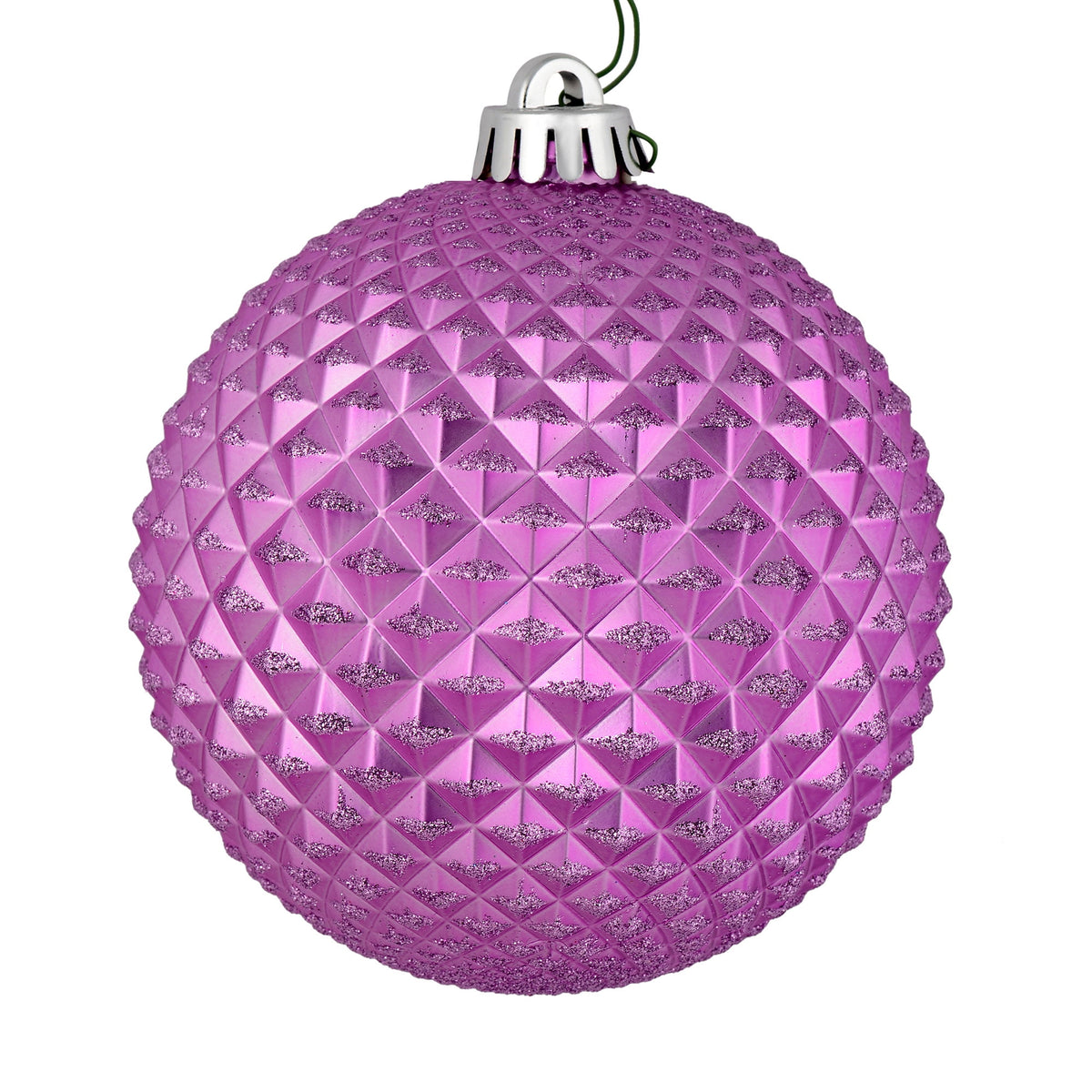 Vickerman 6" Olive Durian Glitter Ball Ornament, 4 per Bag
