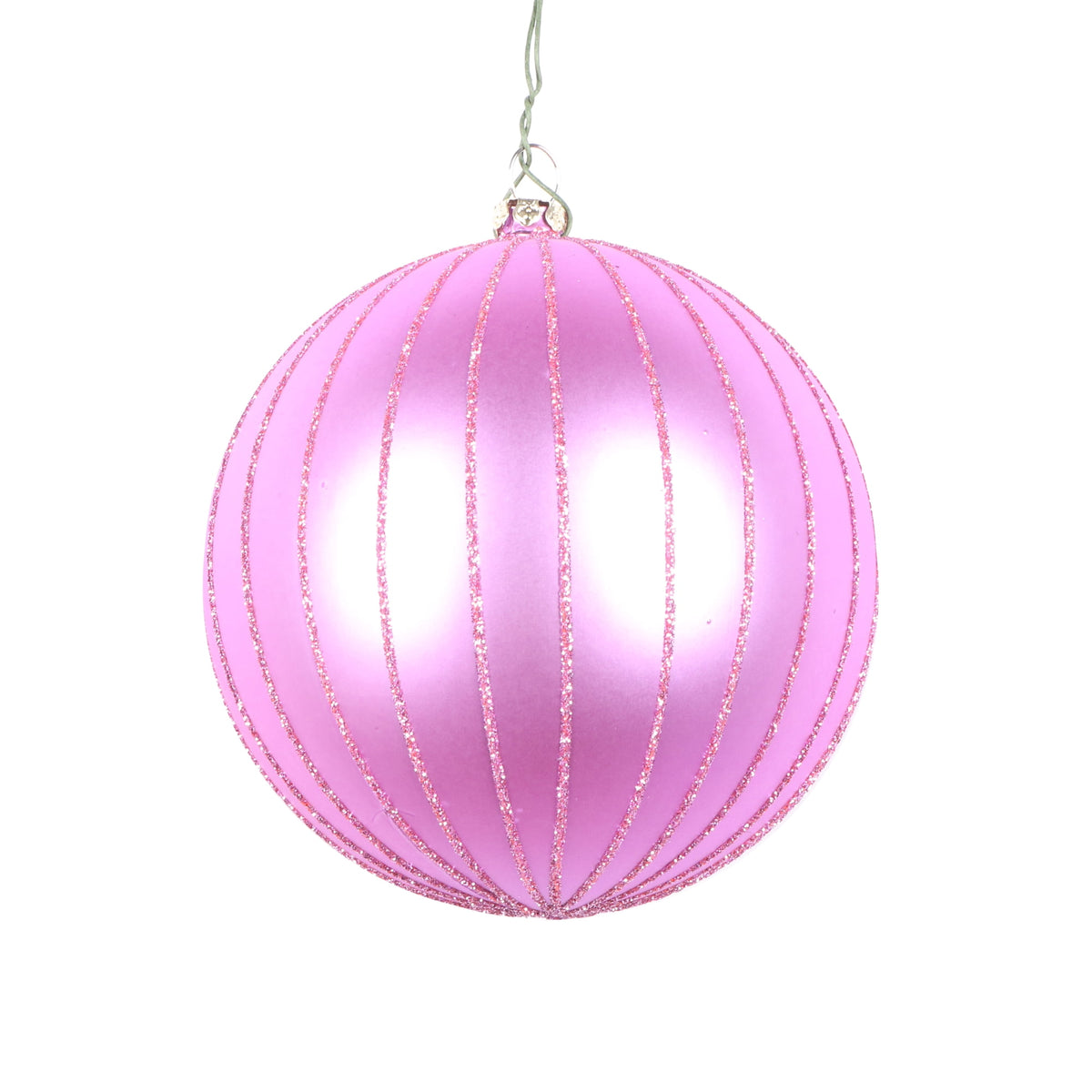 Vickerman 6" Rose Gold Matte Glitter Ball Christmas Ornament, 2 pieces per bag