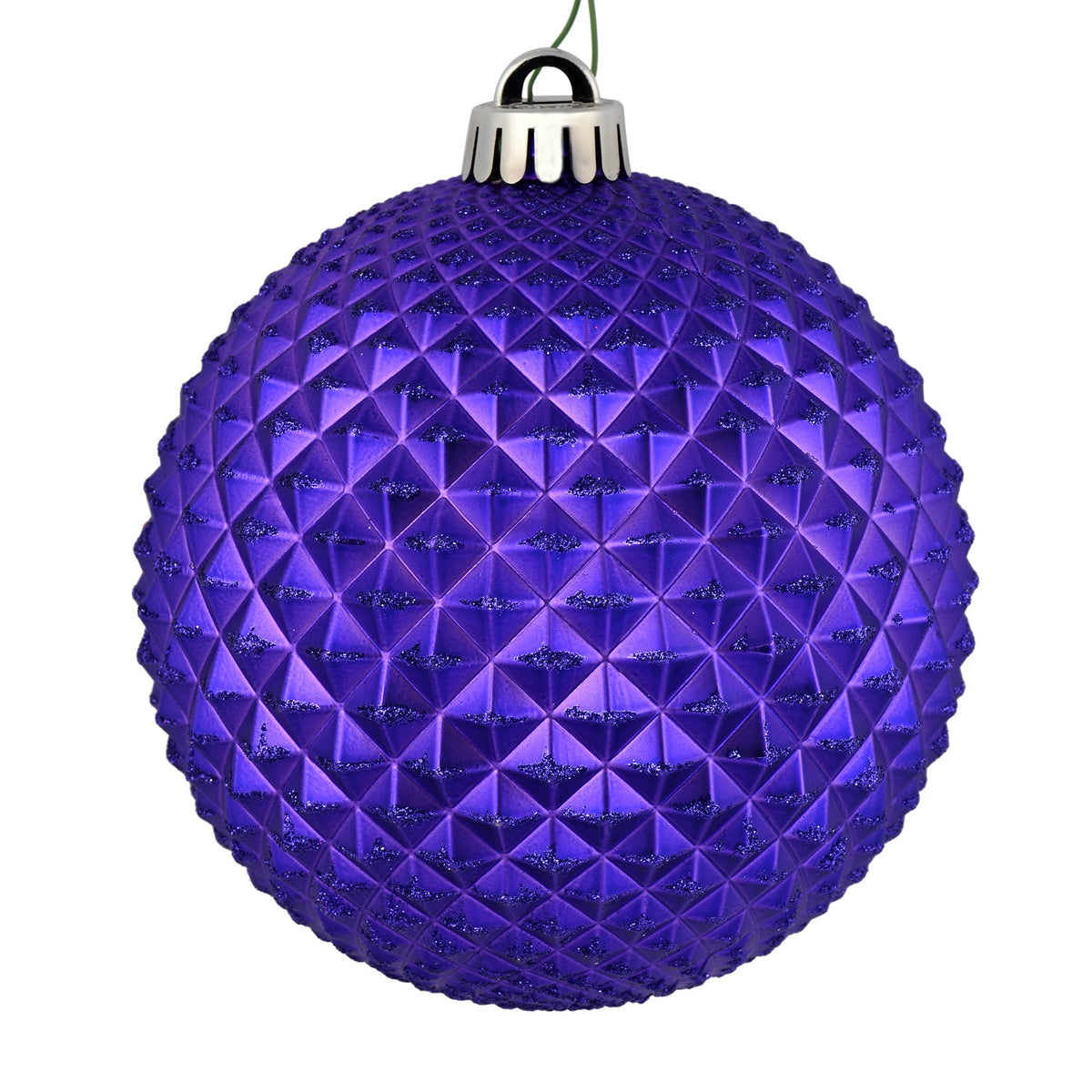 Vickerman 6" Olive Durian Glitter Ball Ornament, 4 per Bag