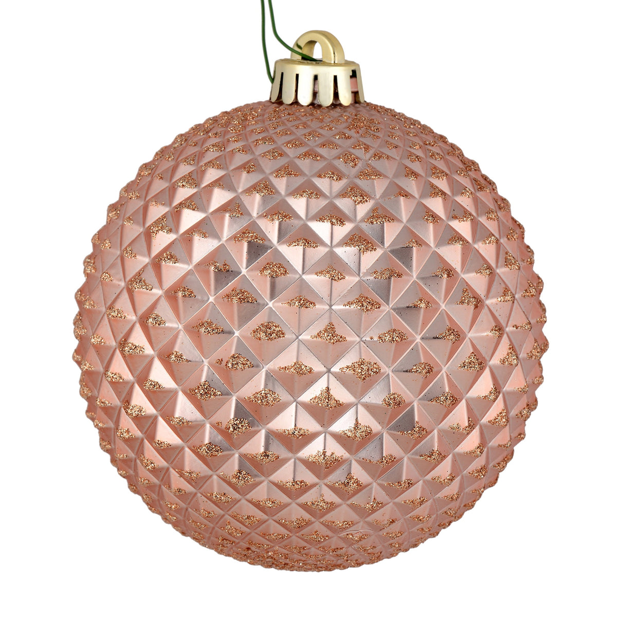 Vickerman 6" Olive Durian Glitter Ball Ornament, 4 per Bag