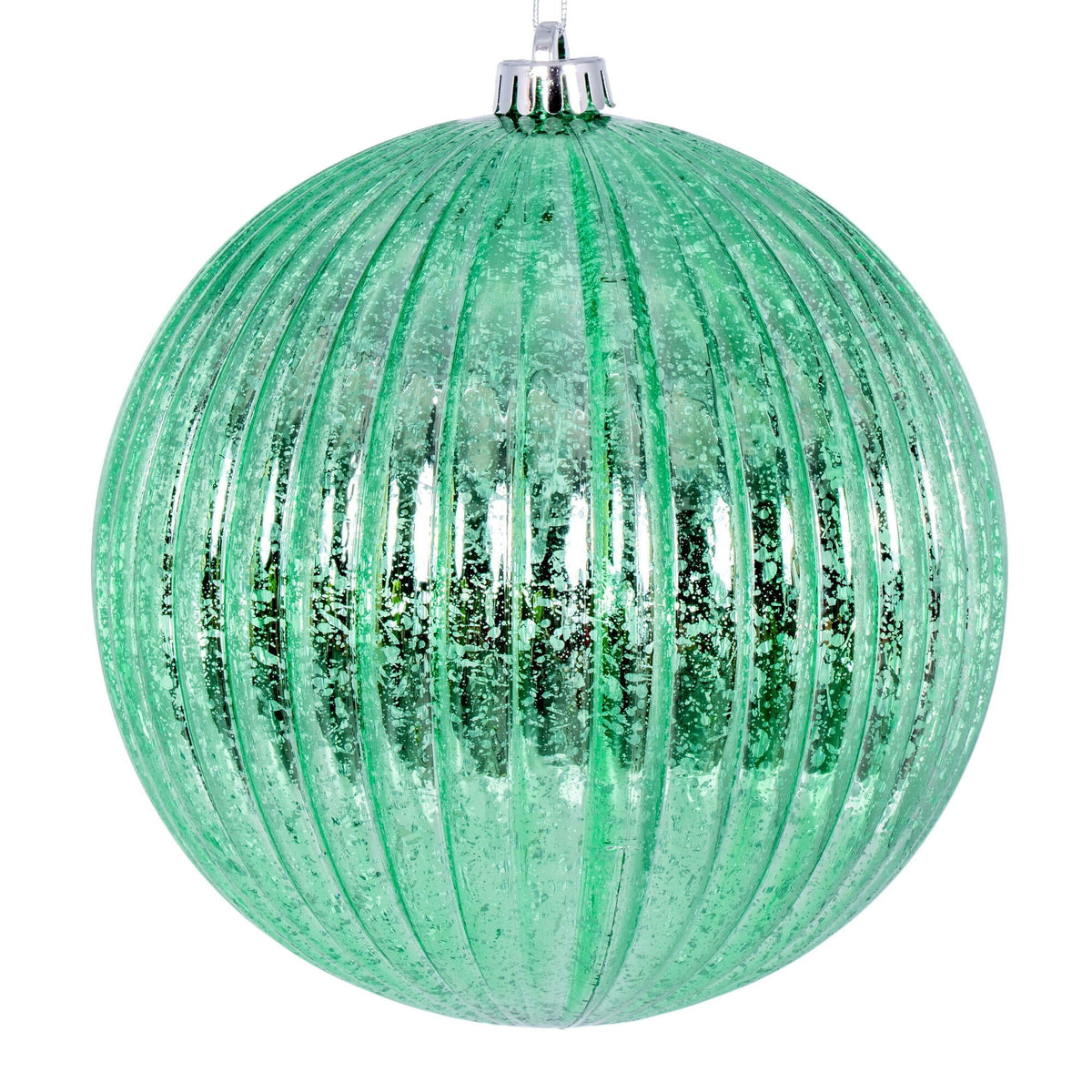 Vickerman 4" Chocolate Shiny Lined Mercury Ball Ornament, 6 per bag.