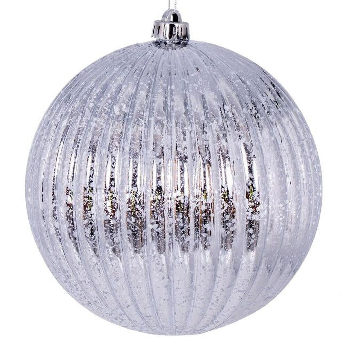 Vickerman 4" Chocolate Shiny Lined Mercury Ball Ornament, 6 per bag.