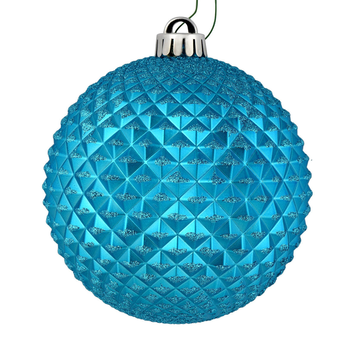 Vickerman 6" Olive Durian Glitter Ball Ornament, 4 per Bag