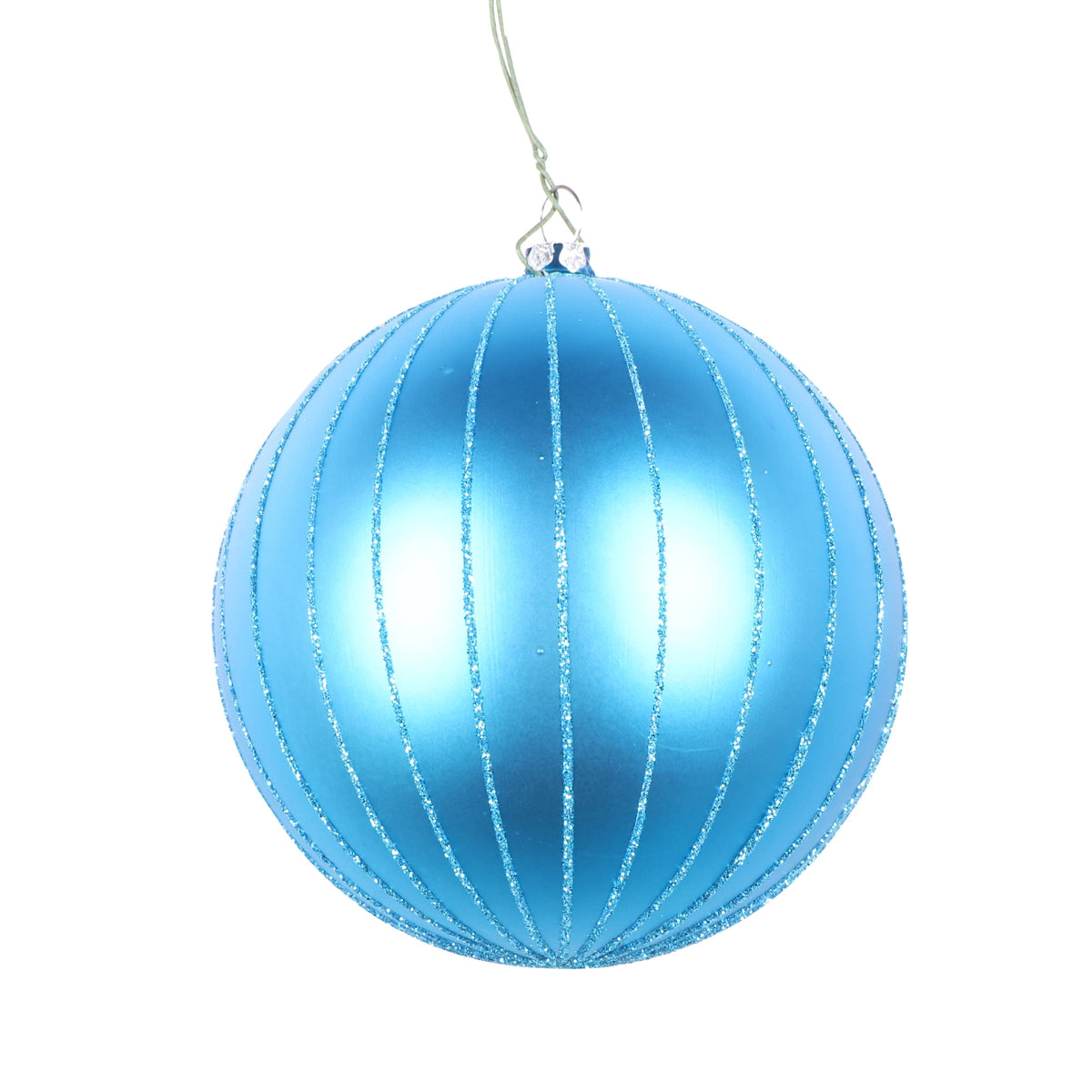 Vickerman 6" Rose Gold Matte Glitter Ball Christmas Ornament, 2 pieces per bag