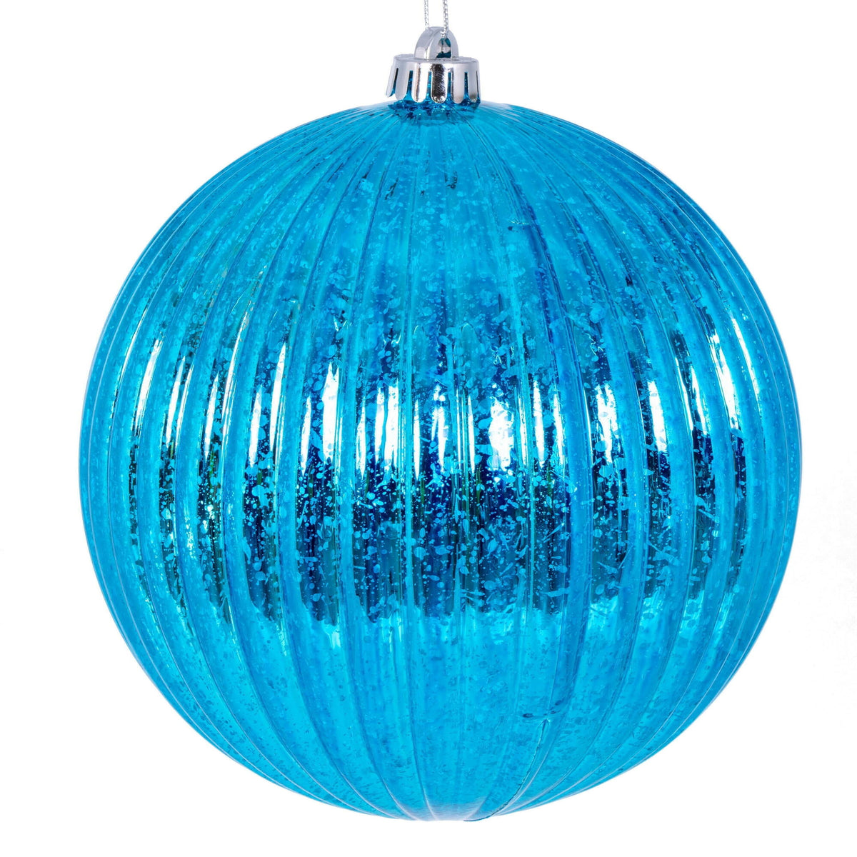 Vickerman 4" Chocolate Shiny Lined Mercury Ball Ornament, 6 per bag.