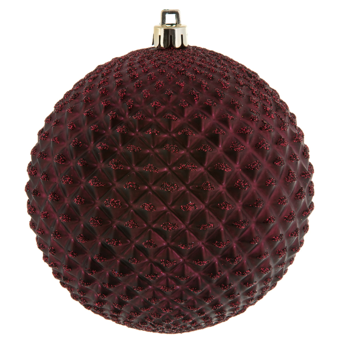 Vickerman 6" Olive Durian Glitter Ball Ornament, 4 per Bag