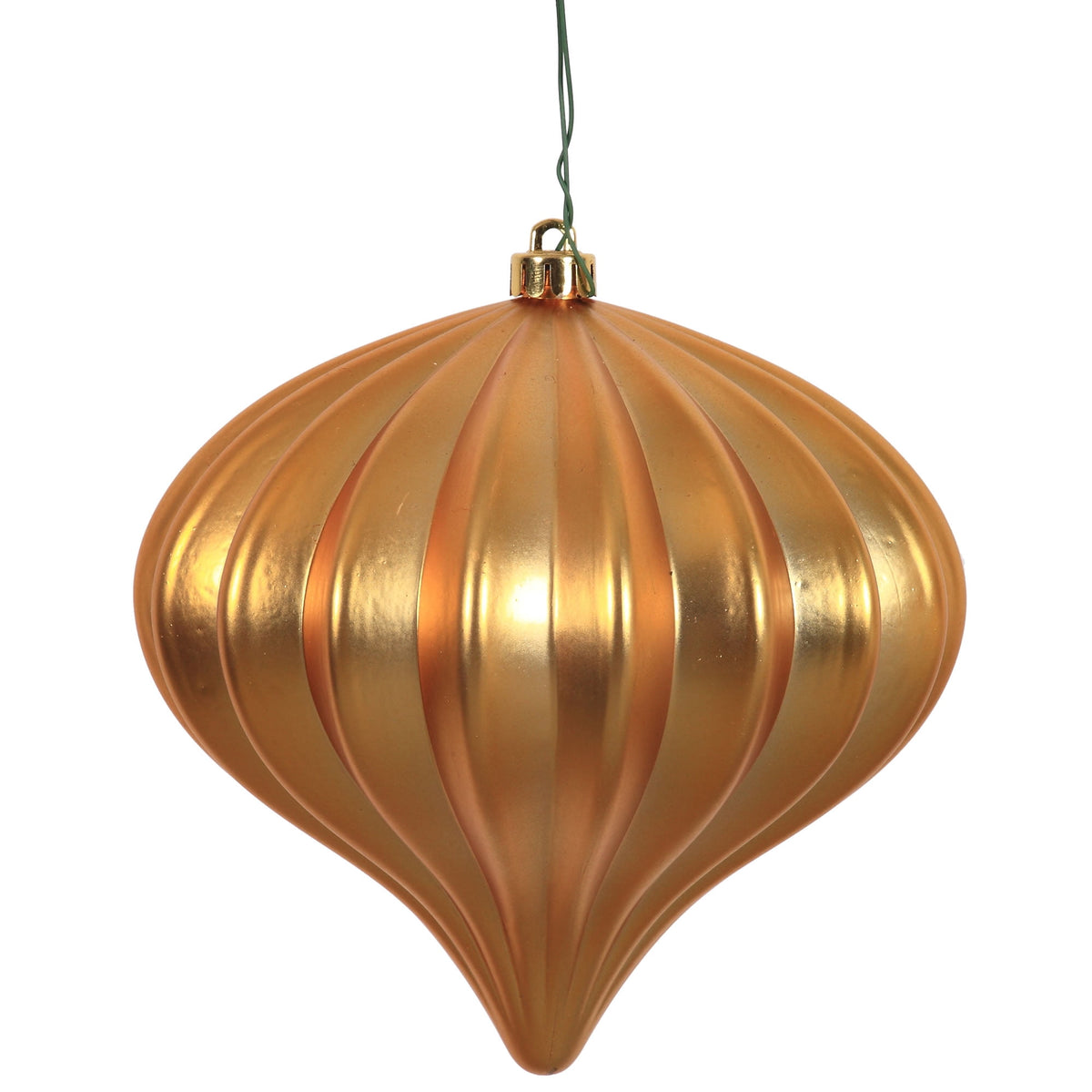 Vickerman 5.7" Burnished Orange Matte Onion Christmas Ornament, UV treated, Set of 3