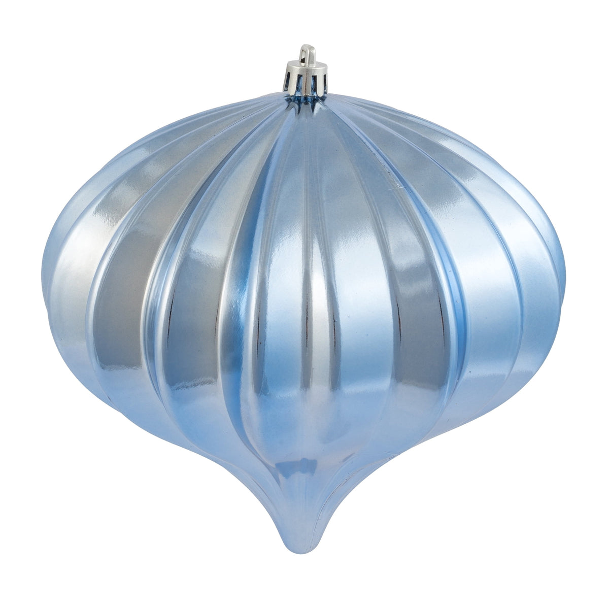 Vickerman 5.7" Teal Shiny Onion Christmas Ornament, UV treated, Set of 3