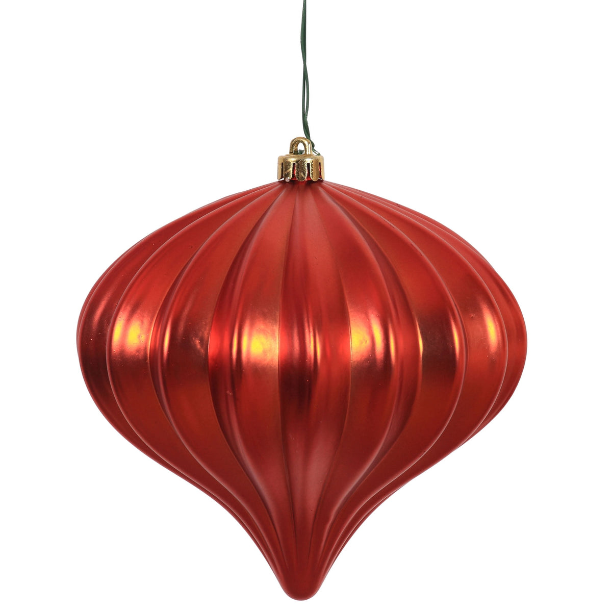 Vickerman 5.7" Burnished Orange Matte Onion Christmas Ornament, UV treated, Set of 3