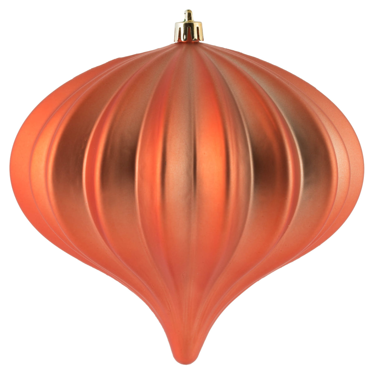 Vickerman 5.7" Burnished Orange Matte Onion Christmas Ornament, UV treated, Set of 3