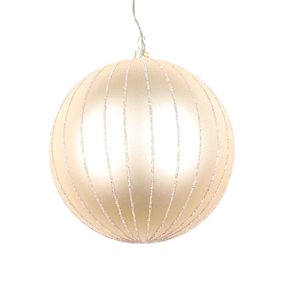 Vickerman 6" Rose Gold Matte Glitter Ball Christmas Ornament, 2 pieces per bag