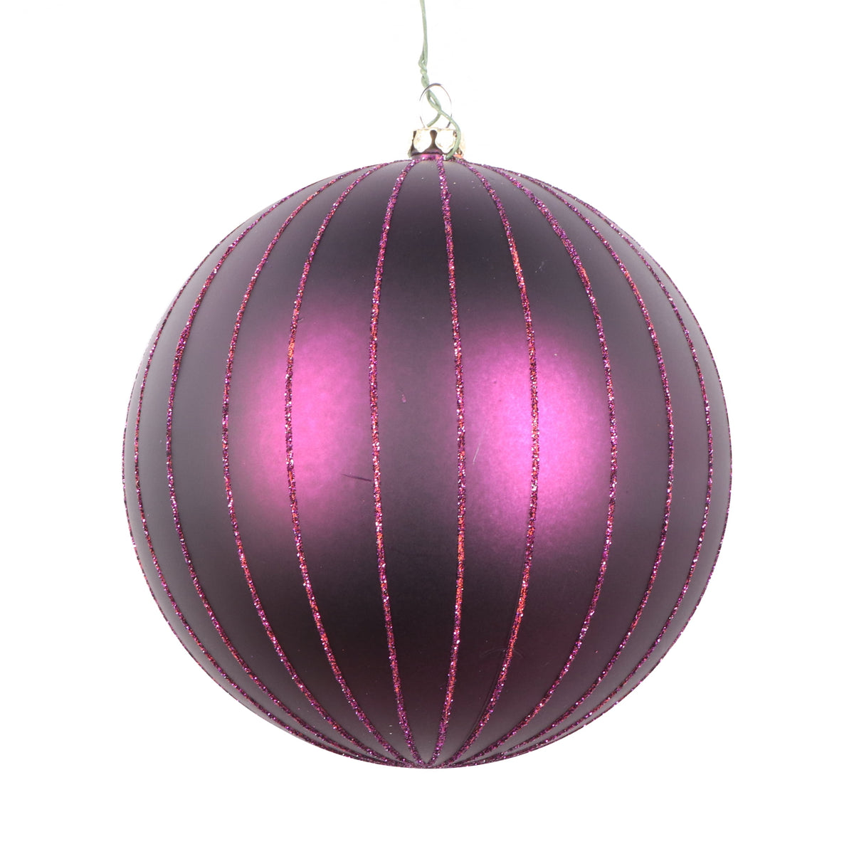 Vickerman 6" Rose Gold Matte Glitter Ball Christmas Ornament, 2 pieces per bag