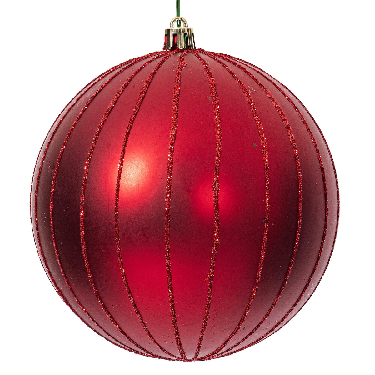 Vickerman 6" Rose Gold Matte Glitter Ball Christmas Ornament, 2 pieces per bag