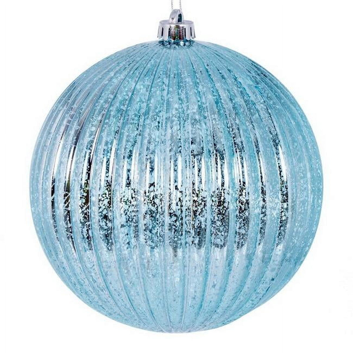 Vickerman 6" Burgundy Shiny Lined Mercury Ball Ornament, 4 per bag.