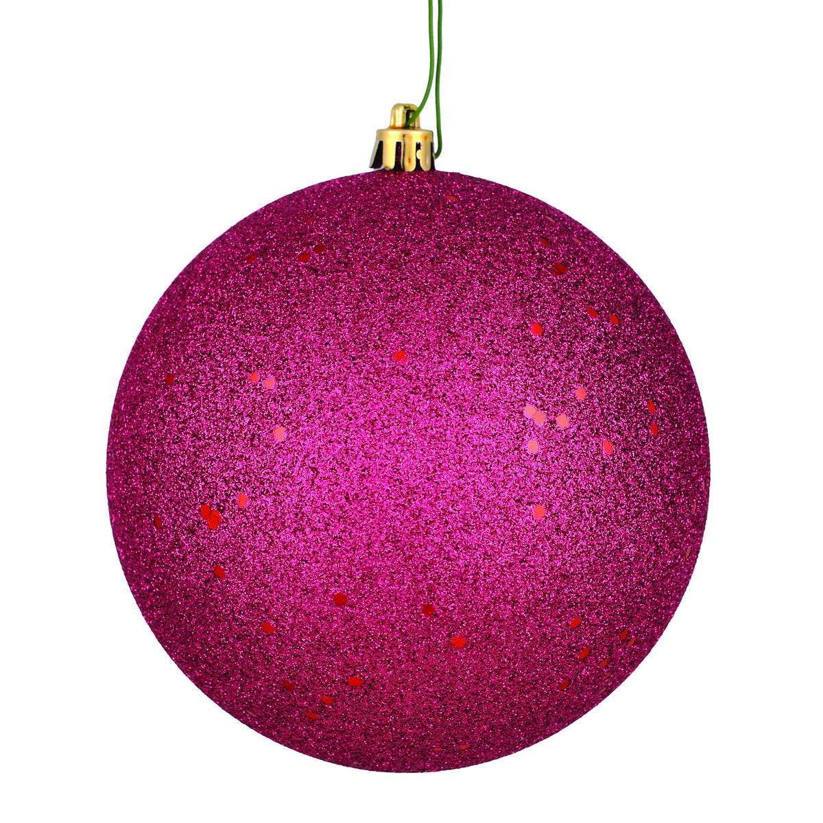 Vickerman 6" Moss Green Sequin Ball Ornament, 4 per Bag