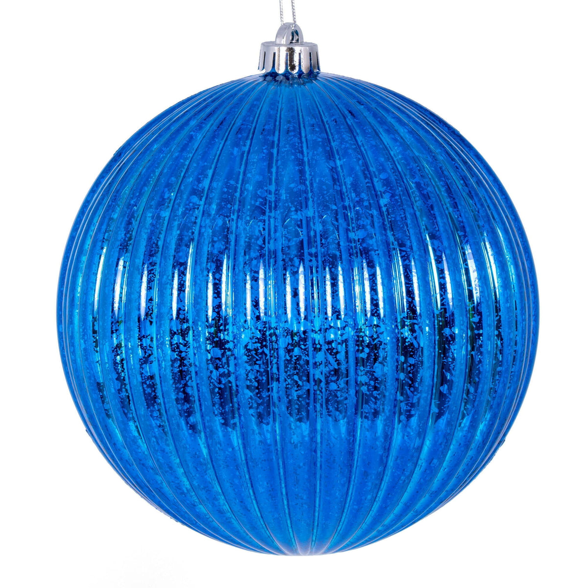 Vickerman 6" Burgundy Shiny Lined Mercury Ball Ornament, 4 per bag.