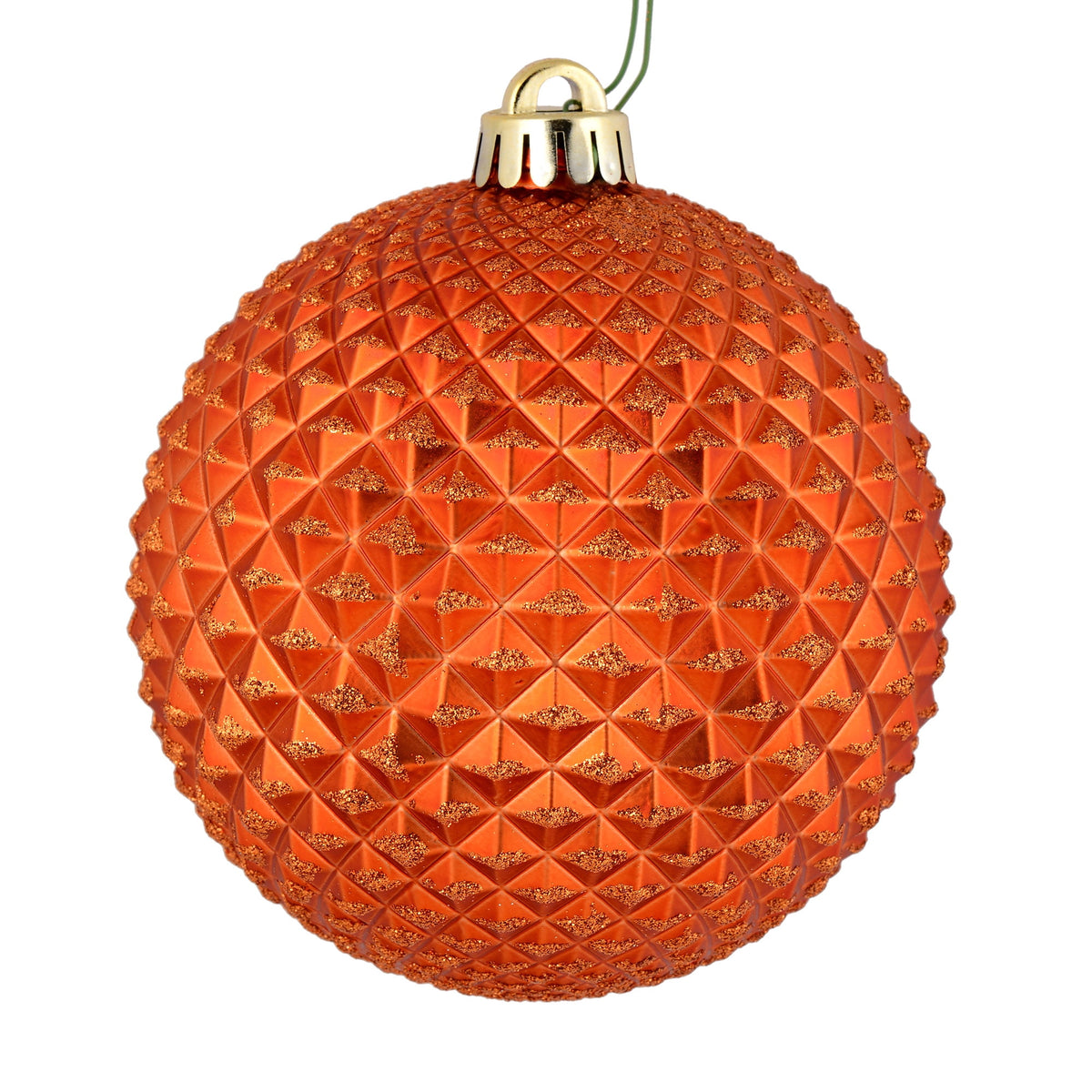 Vickerman 6" Olive Durian Glitter Ball Ornament, 4 per Bag