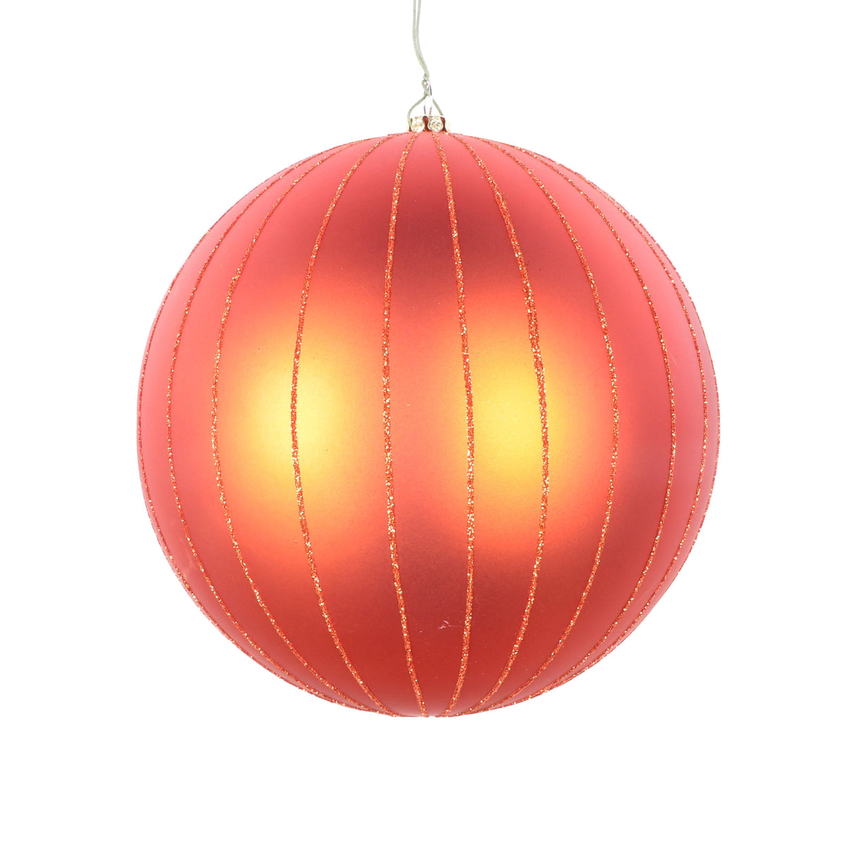 Vickerman 6" Rose Gold Matte Glitter Ball Christmas Ornament, 2 pieces per bag